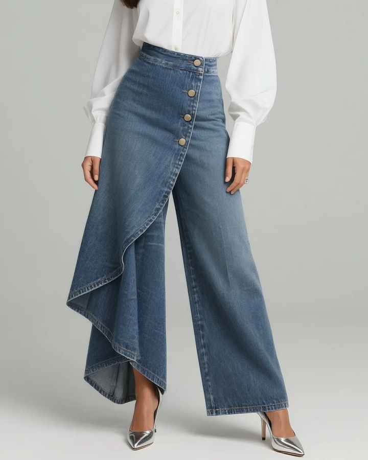 Vaqueros Denim con Cierre Cruzado