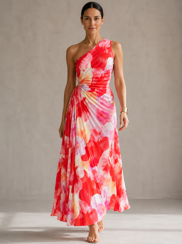 Casa Marbella™ | Vestido Yanira Plisado de Hombro Único