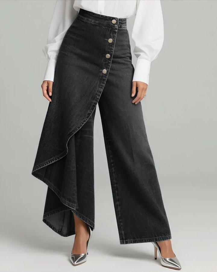 Vaqueros Denim con Cierre Cruzado