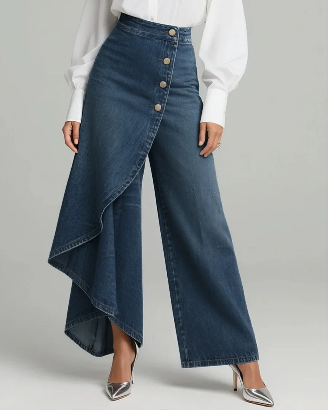 Vaqueros Denim con Cierre Cruzado