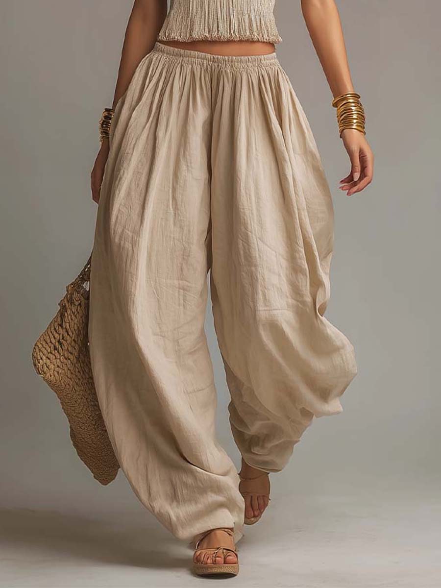 Casa Marbella™ | Conjunto Sofía con Top de Estilo Americano y Pantalón Harem