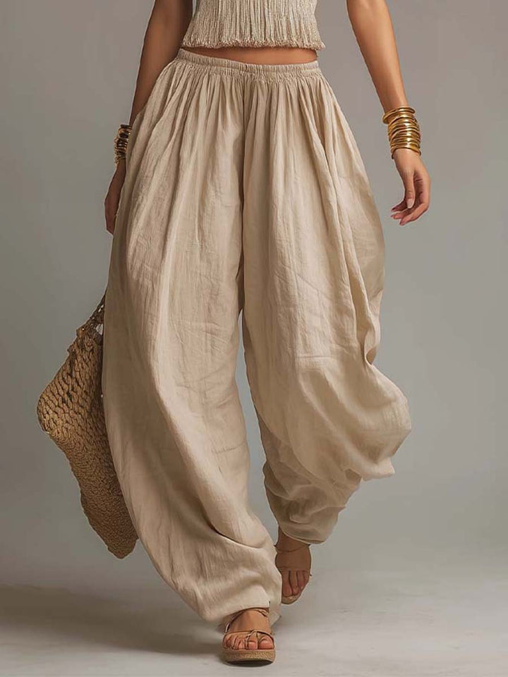 Casa Marbella™ | Conjunto Sofía con Top de Estilo Americano y Pantalón Harem