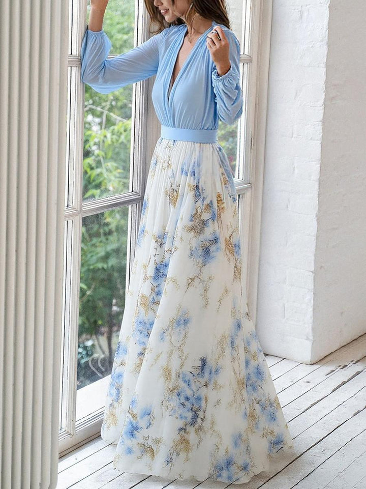 Casa Marbella™ | Vestido Maxi Pénélope Floral de Elegancia Atemporal