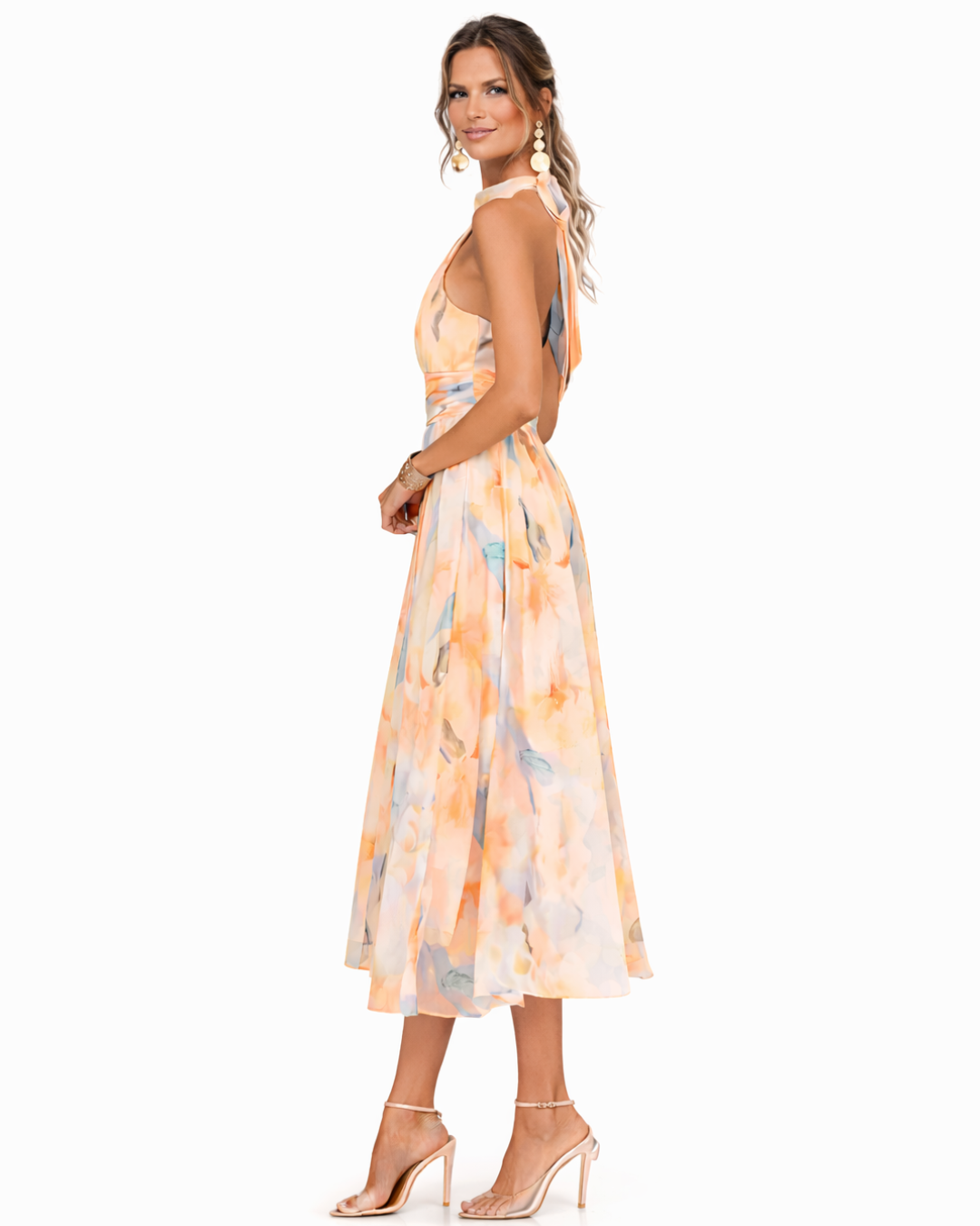 Casa Marbella™ | Vestido Halter Aurora - Elegancia atemporal en satén lujoso