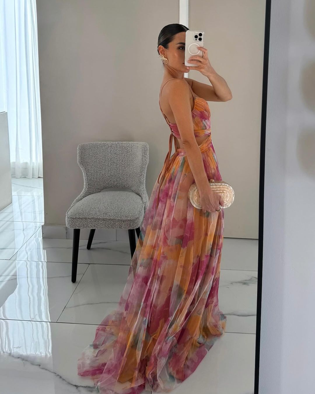 Casa Marbella™ | Vestido Maxi Giselle con Delicado Estampado Floral