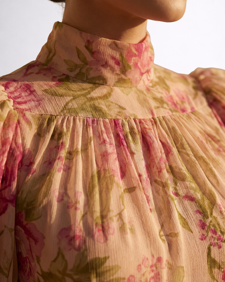 Casa Marbella™ | Vestido Largo Rosario Floral en Chiffon