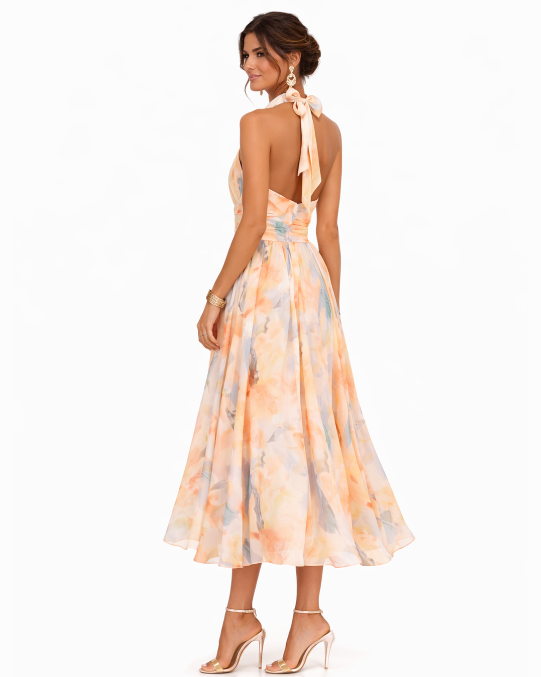 Casa Marbella™ | Vestido Halter Aurora - Elegancia atemporal en satén lujoso