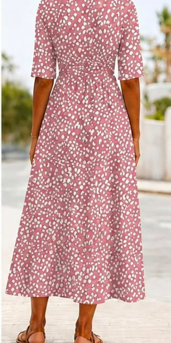 Casa Marbella™ | Vestido Midi de Lunares Elegante que Favorece la Silueta