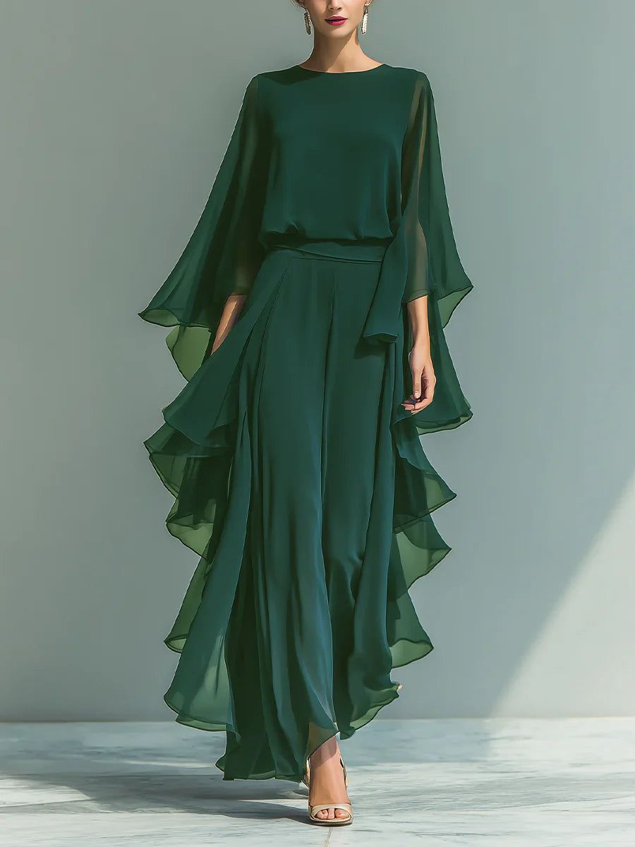 Aurora | Conjunto Elegante de Chiffon con Volantes