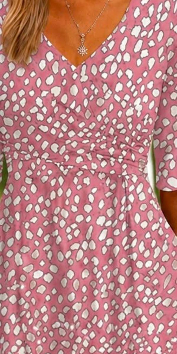 Casa Marbella™ | Vestido Midi de Lunares Elegante que Favorece la Silueta