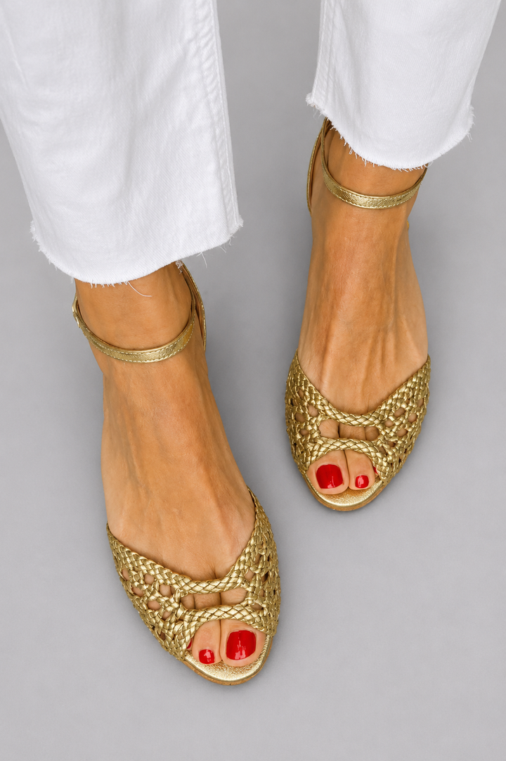 Casa Marbella™ | Sandalias Isadora Trenzadas Doradas