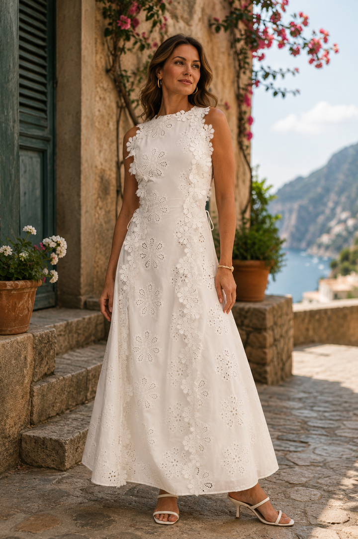 Casa Marbella™ | Vestido Maxi Della con Elegante Bordado