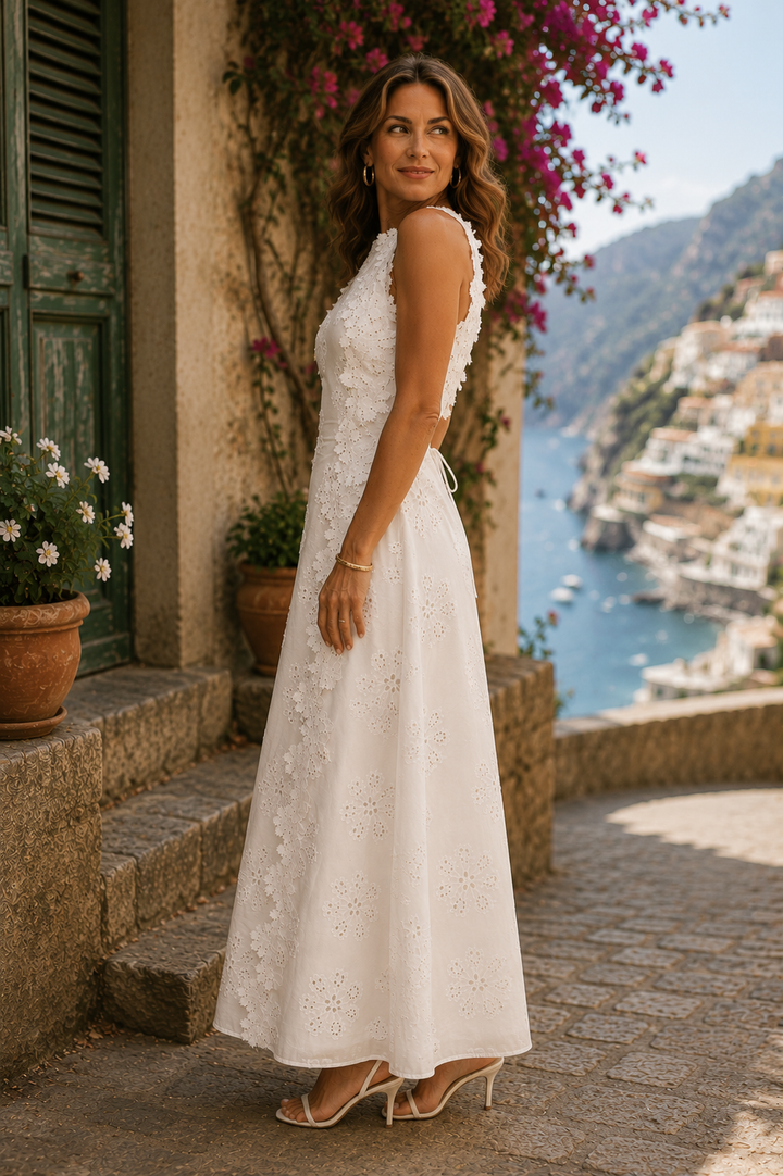 Casa Marbella™ | Vestido Maxi Della con Elegante Bordado