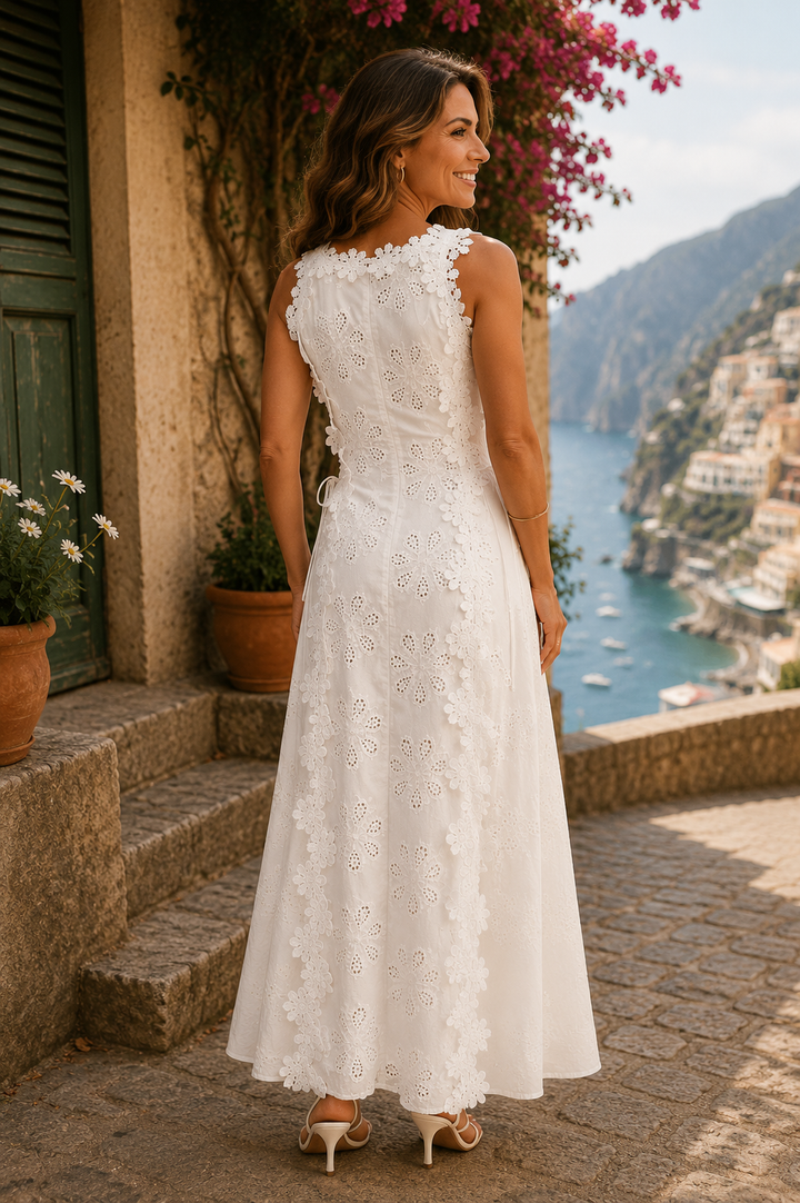 Casa Marbella™ | Vestido Maxi Della con Elegante Bordado