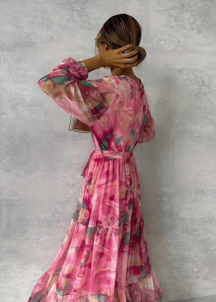Casa Marbella™ | Vestido Hazel Cruzado con Estampado Floral