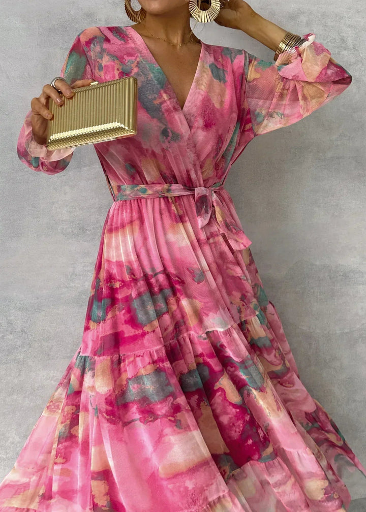 Casa Marbella™ | Vestido Hazel Cruzado con Estampado Floral