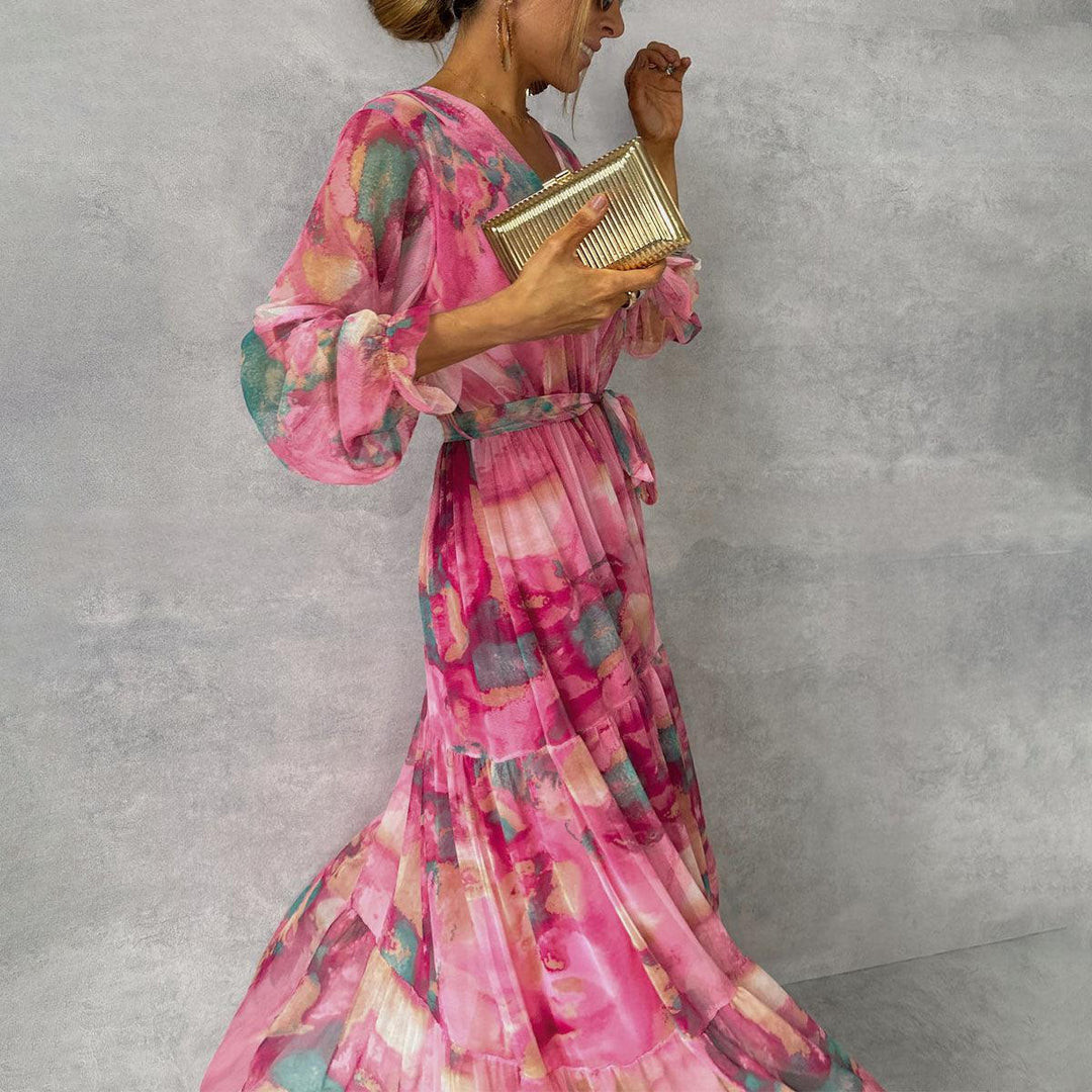 Casa Marbella™ | Vestido Hazel Cruzado con Estampado Floral