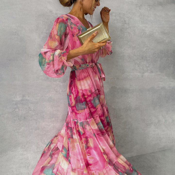 Casa Marbella™ | Vestido Hazel Cruzado con Estampado Floral