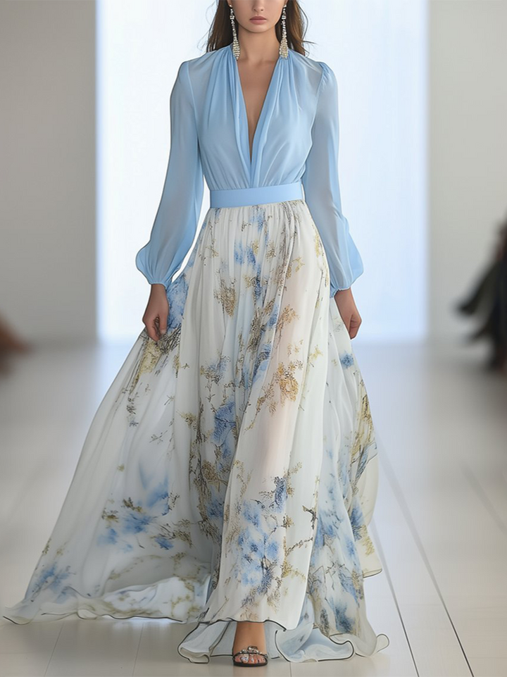 Casa Marbella™ | Vestido Maxi Pénélope Floral de Elegancia Atemporal
