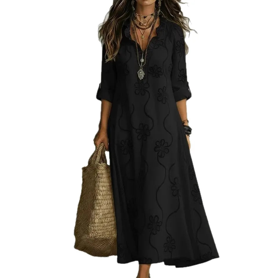 Casa Marbella™ | Vestido Largo Sienna de Verano con Estampado Floral