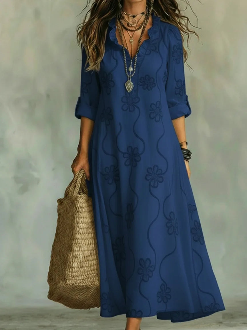Casa Marbella™ | Vestido Largo Sienna de Verano con Estampado Floral