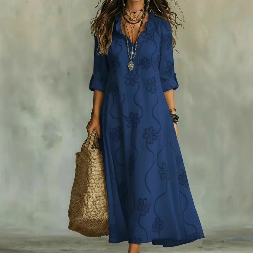 Casa Marbella™ | Vestido Largo Sienna de Verano con Estampado Floral