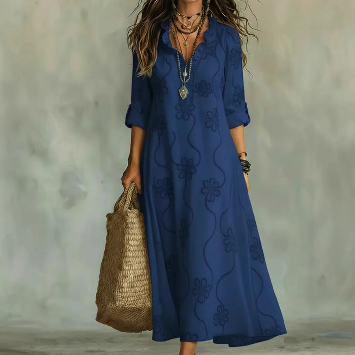 Casa Marbella™ | Vestido Largo Sienna de Verano con Estampado Floral