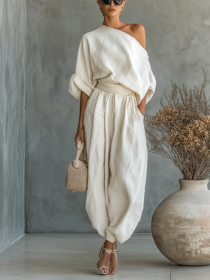 Casa Marbella™ | Conjunto Mila de 2 Piezas con Escote Bardot