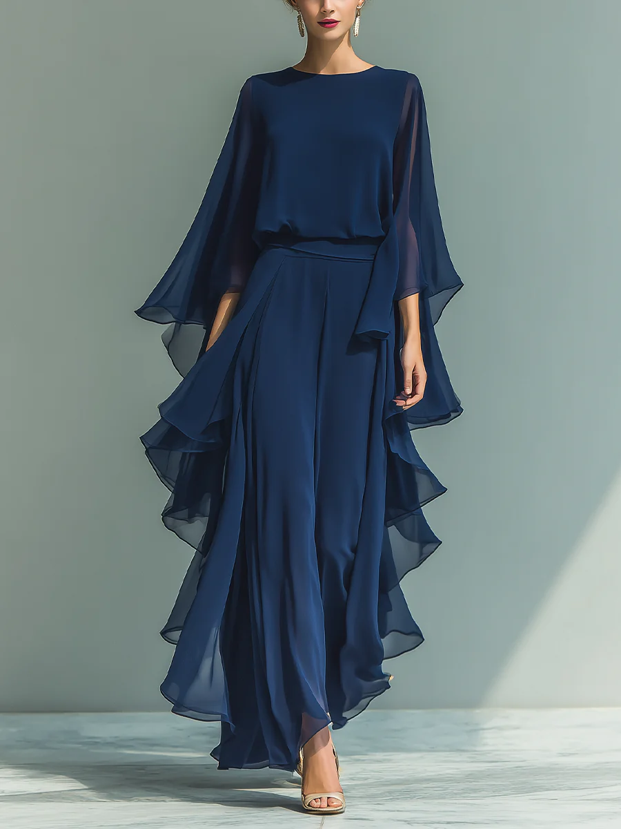 Aurora | Conjunto Elegante de Chiffon con Volantes