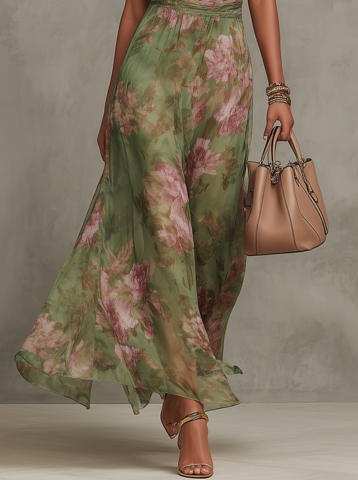 Casa Marbella™ | Vestido Maxi Serena Elegante de Chifón con Escote Halter