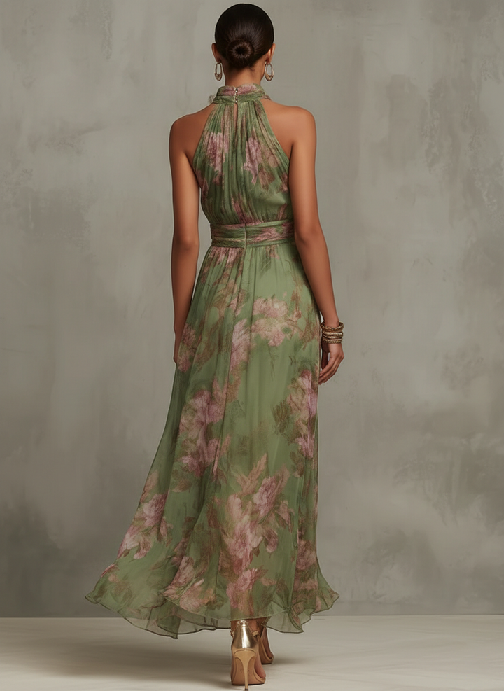 Casa Marbella™ | Vestido Maxi Serena Elegante de Chifón con Escote Halter