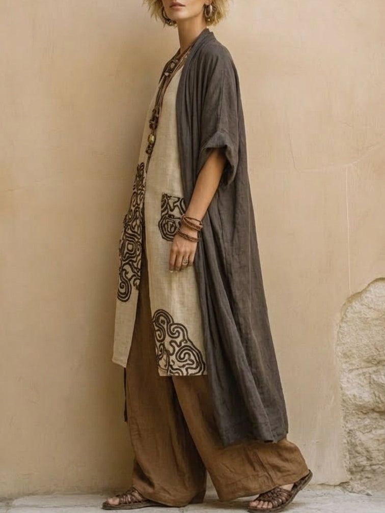 Casa Marbella™ | Conjunto Giulia Bohemio de Tres Piezas con Estampado Tribal