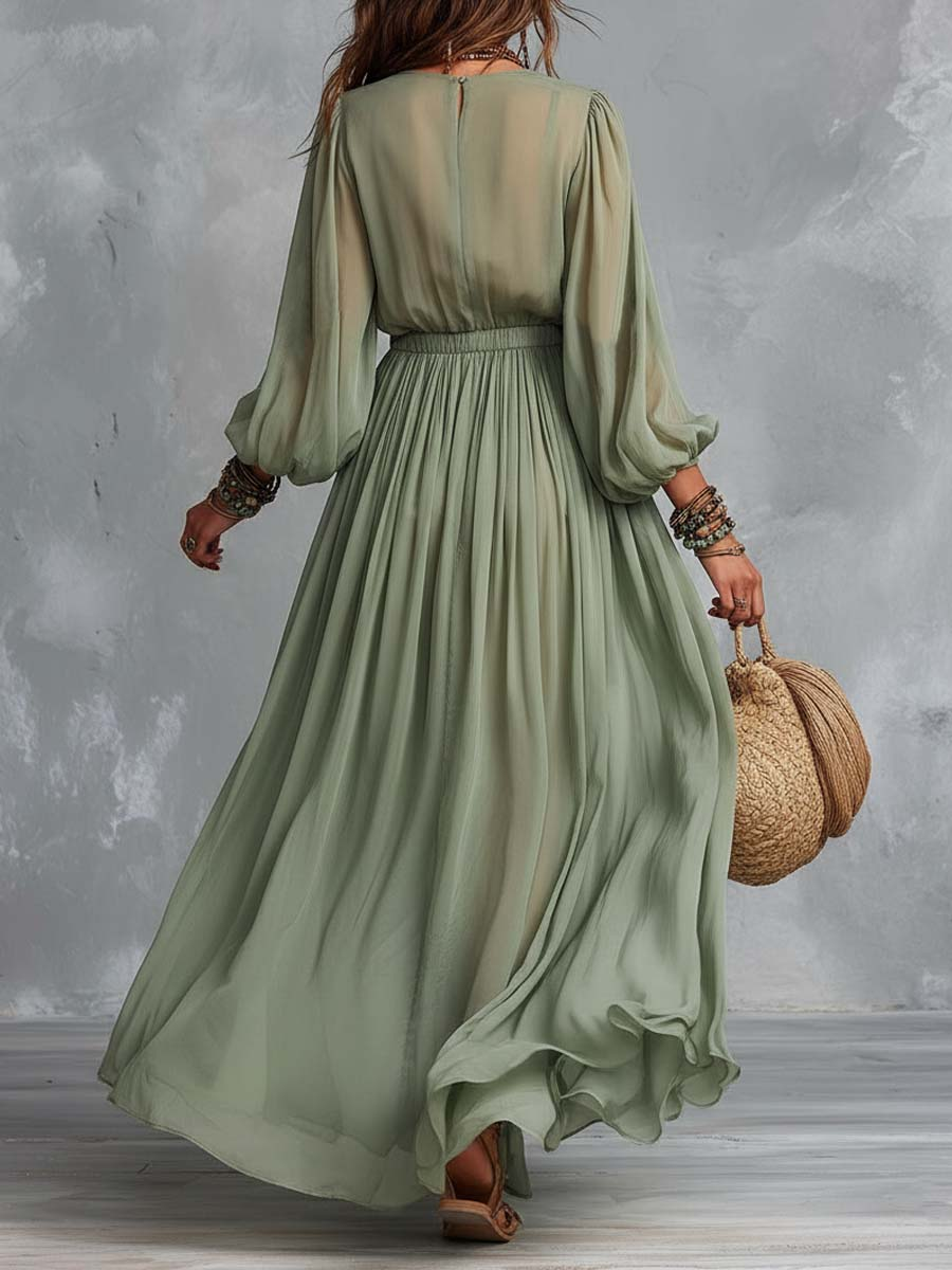Casa Marbella™ | Vestido Maxi Élodine Bohemio con Estampado Floral