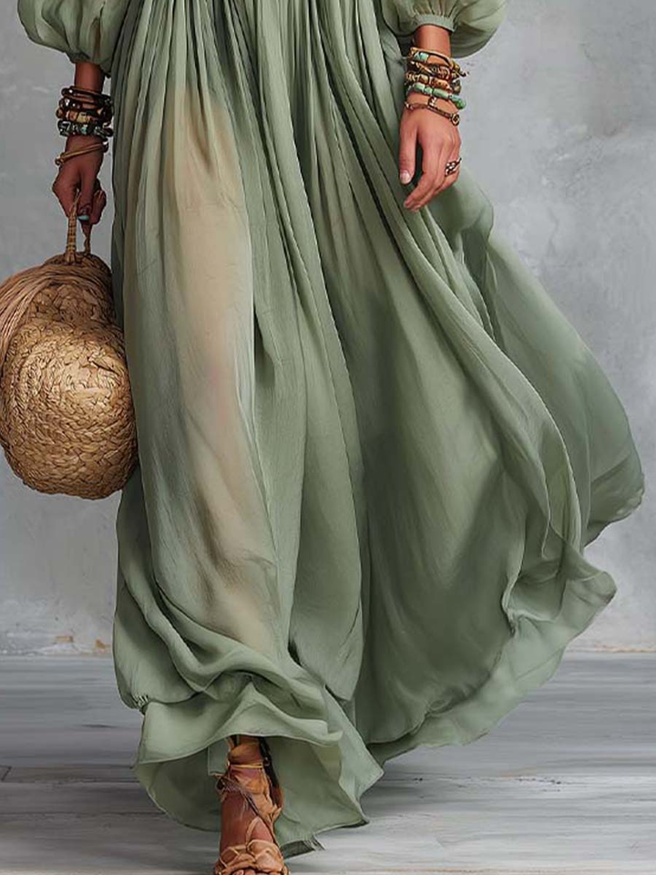 Casa Marbella™ | Vestido Maxi Élodine Bohemio con Estampado Floral