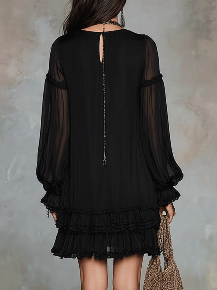 Casa Marbella™ | Vestido Mini Elisa Negro con Escote en V