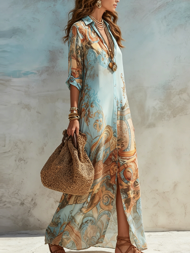 Casa Marbella™ | Vestido Camisero de Estilo Mediterráneo
