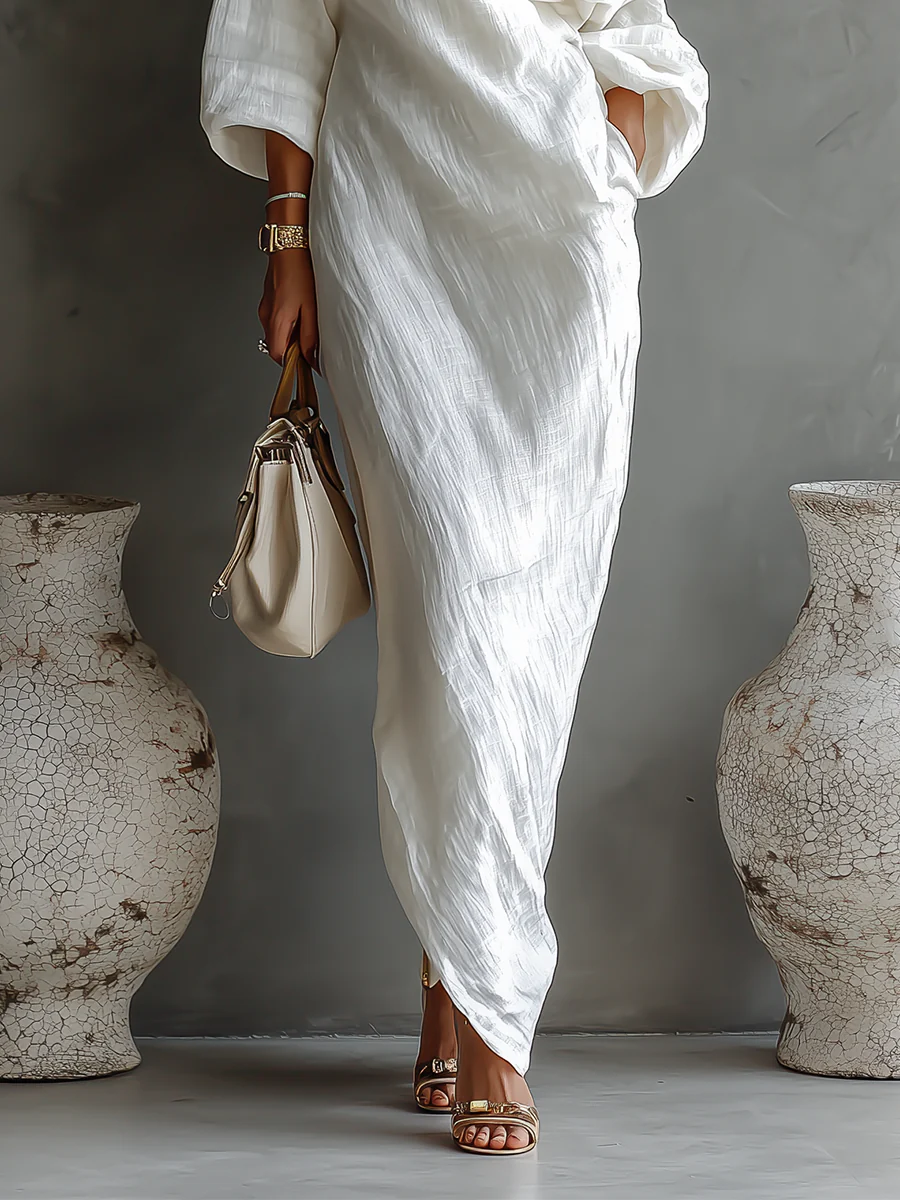 Casa Marbella™ | Vestido Maxi Elise Elegante de Tirantes en Blanco
