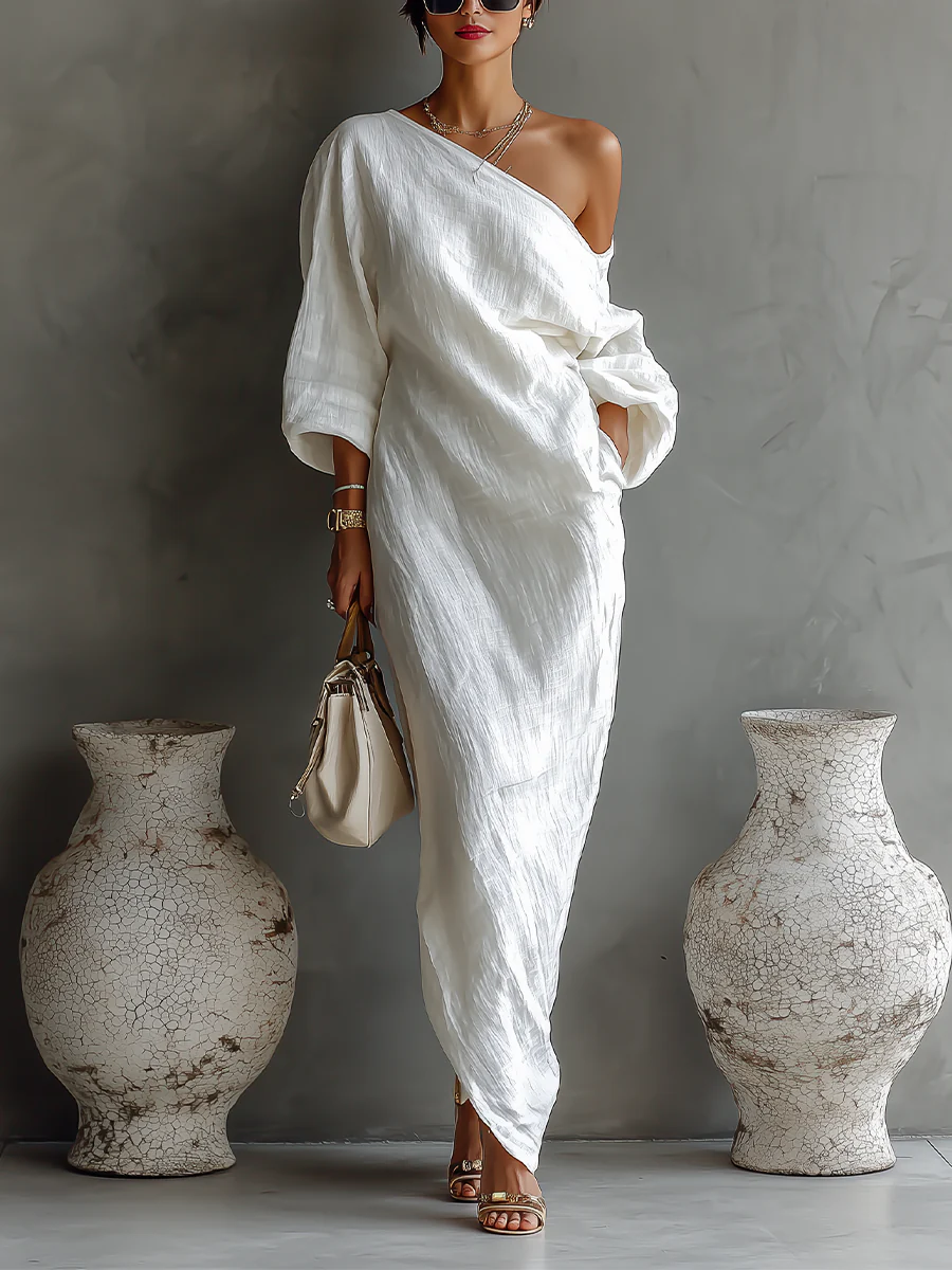 Casa Marbella™ | Vestido Maxi Elise Elegante de Tirantes en Blanco