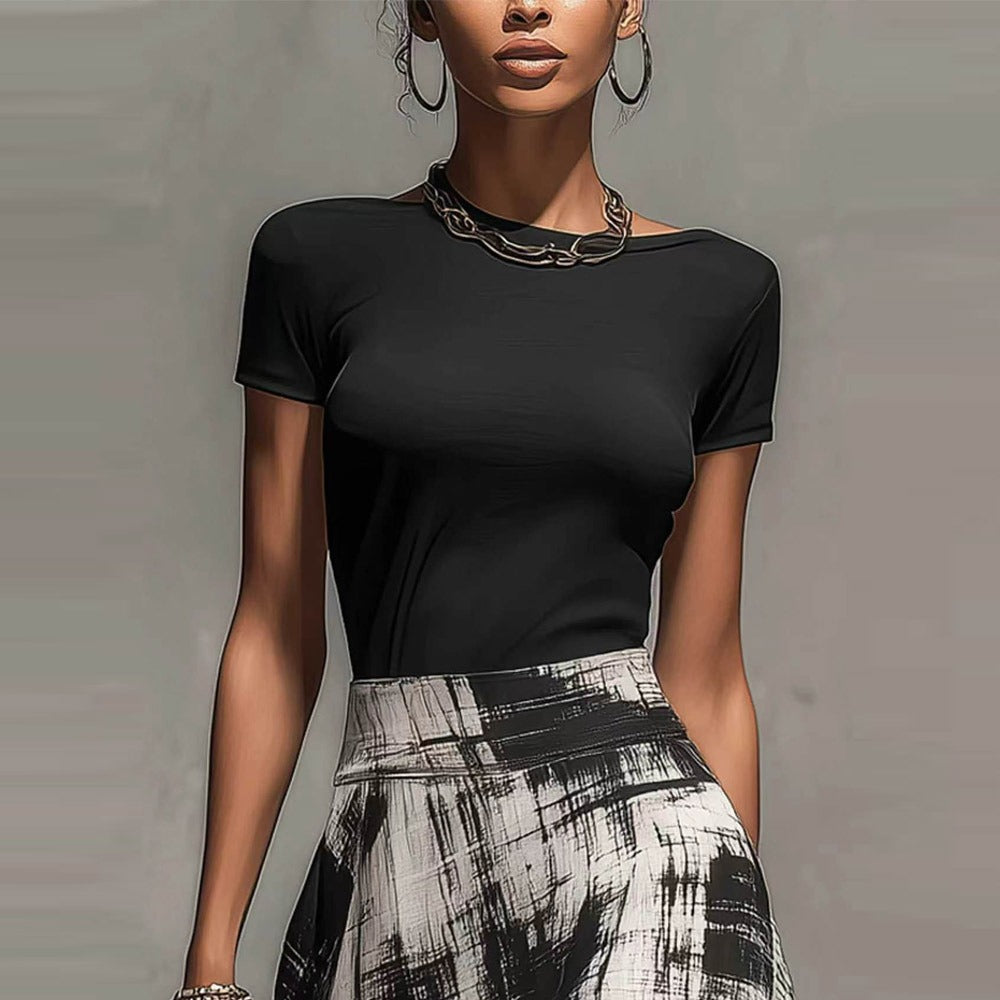 Casa Marbella™ | Conjunto Giorgia con Top y Falda Larga de Estampado Abstracto