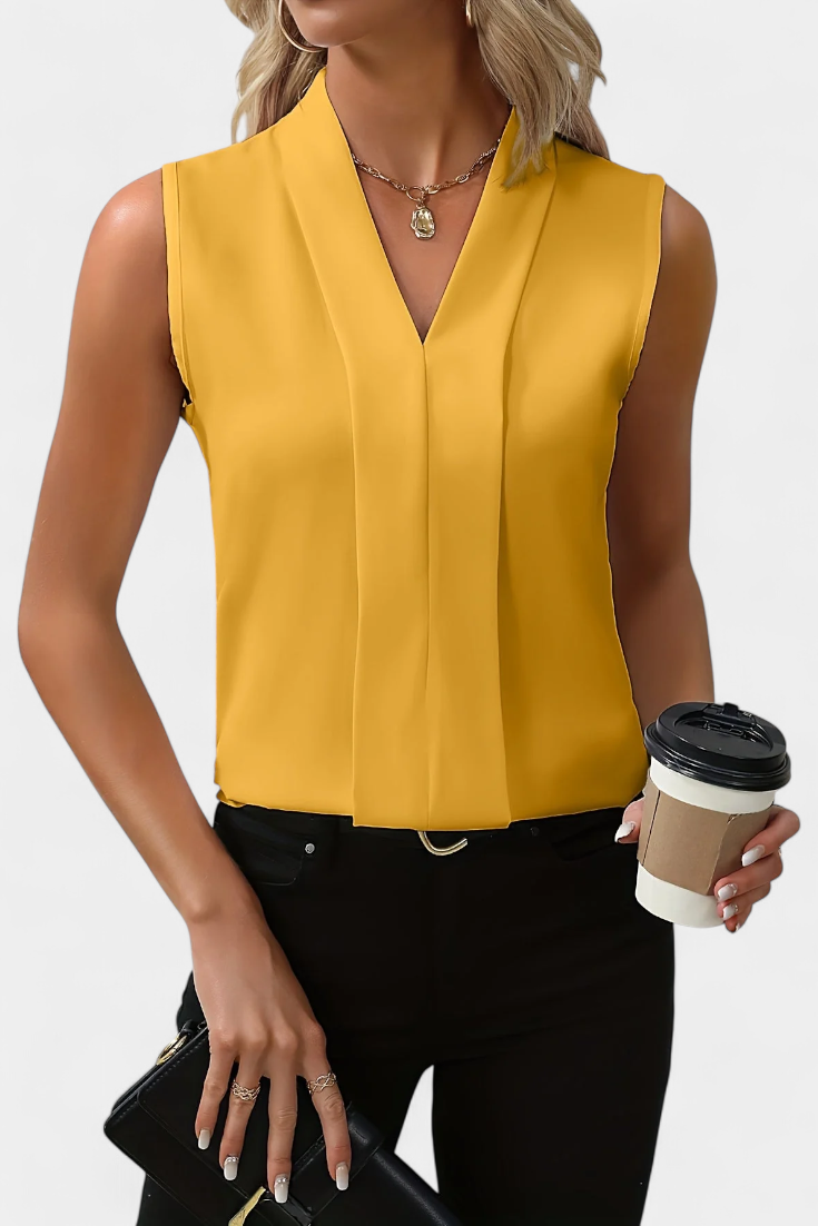 Nele | Blusa Sin Mangas con Escote en V y Corte Fluido