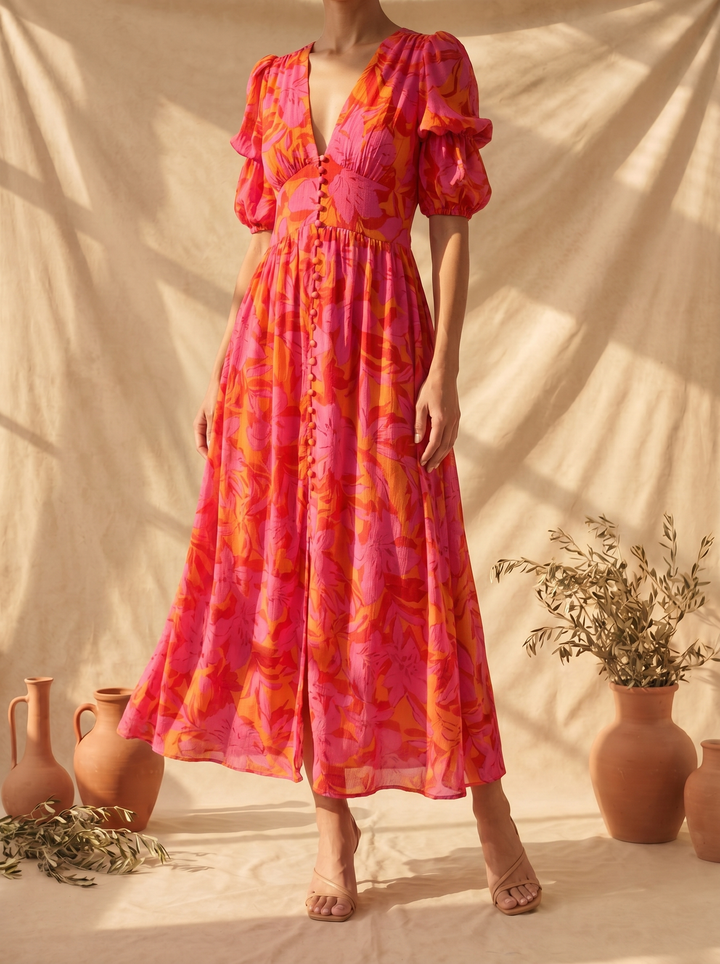 Casa Marbella™ | Vestido Maxi Armonía con Brillo Solar