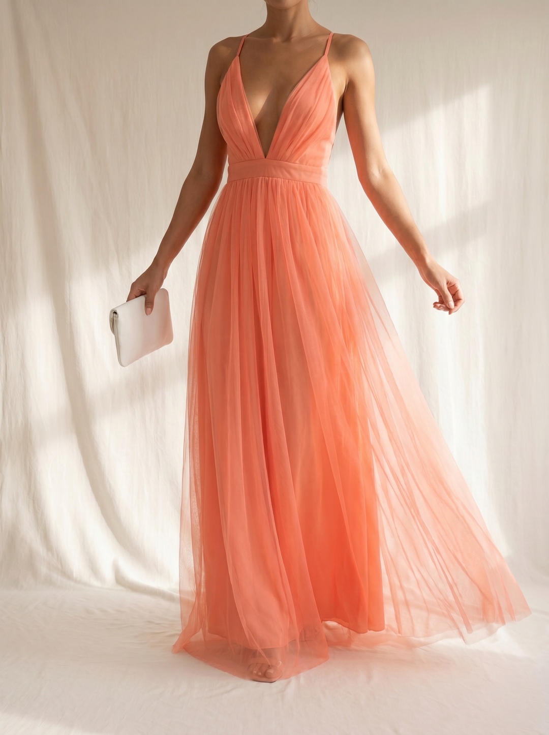Casa Marbella™ | Vestido Maxi Ginevra en Tono Coral