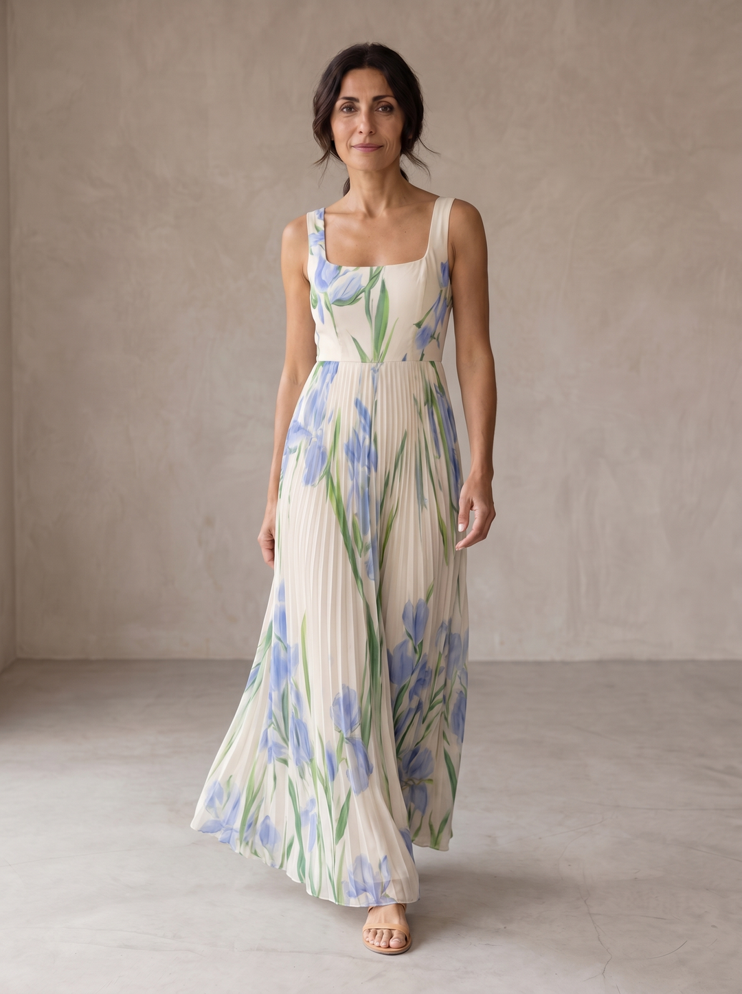 Casa Marbella™ | Vestido Maxi Oriah de Corte A con Estampado Floral