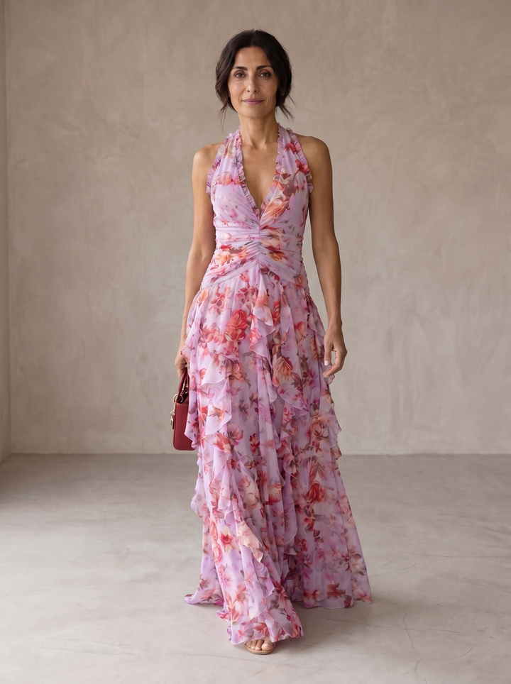 Casa Marbella™ | Vestido Largo Belladina con Escote Americano