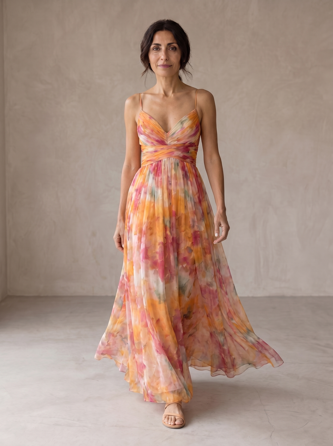 Casa Marbella™ | Vestido Maxi Giselle con Delicado Estampado Floral