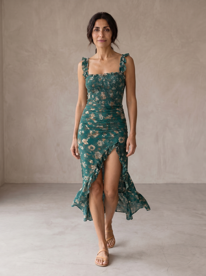 Casa Marbella™ | Vestido Largo Mayfair de Estilo Retro Elegante