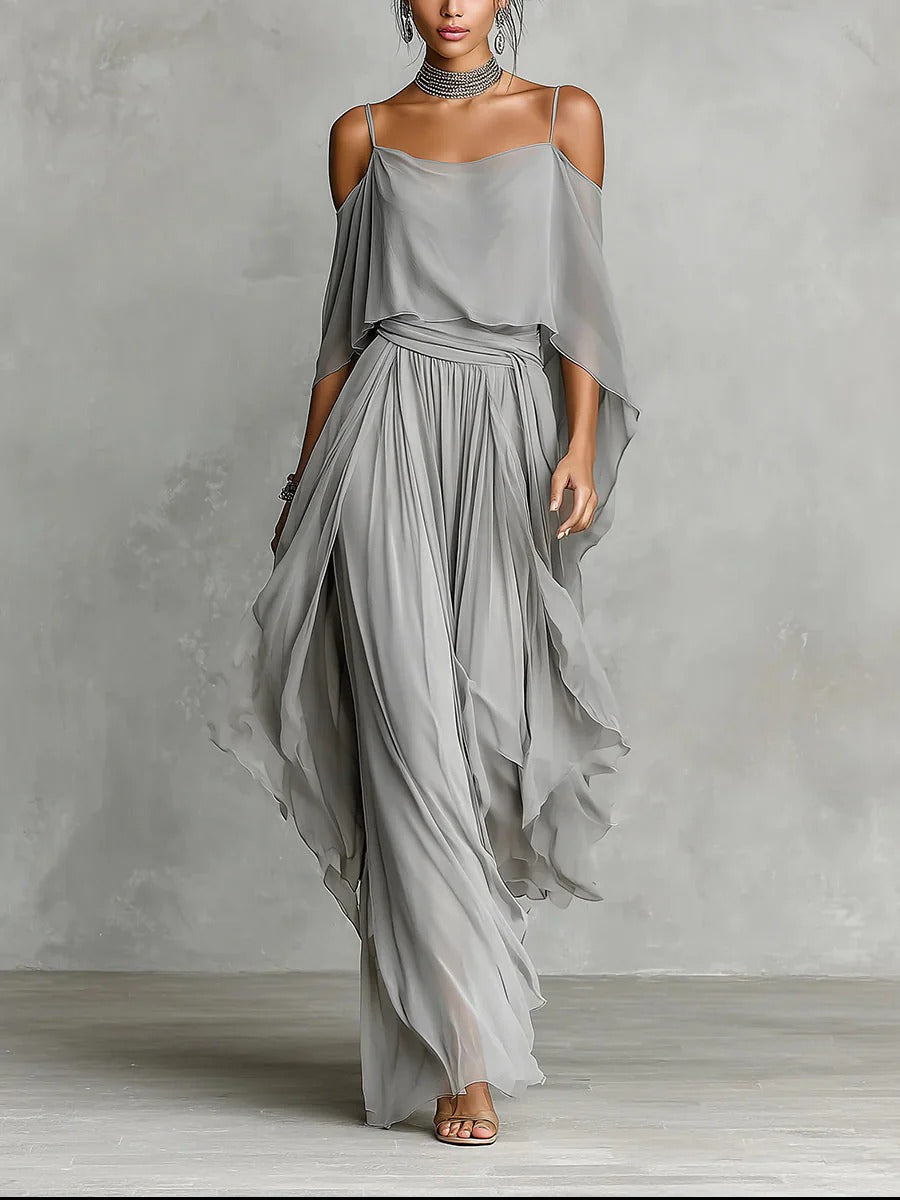 Casa Marbella™ | Conjunto Fluido Isabela en Gris
