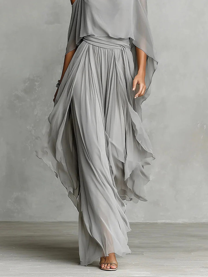Casa Marbella™ | Conjunto Isabela Gris Fluido con Top de Tirantes y Pantalón Ligero