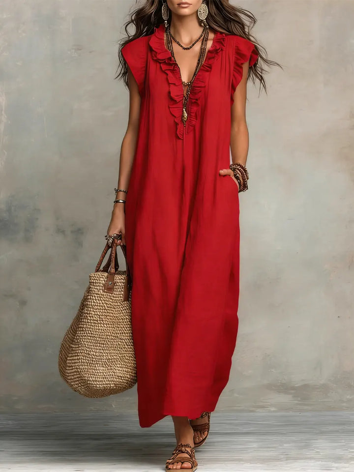 Casa Marbella™ | Vestido Largo Camélia de Estilo Bohemio