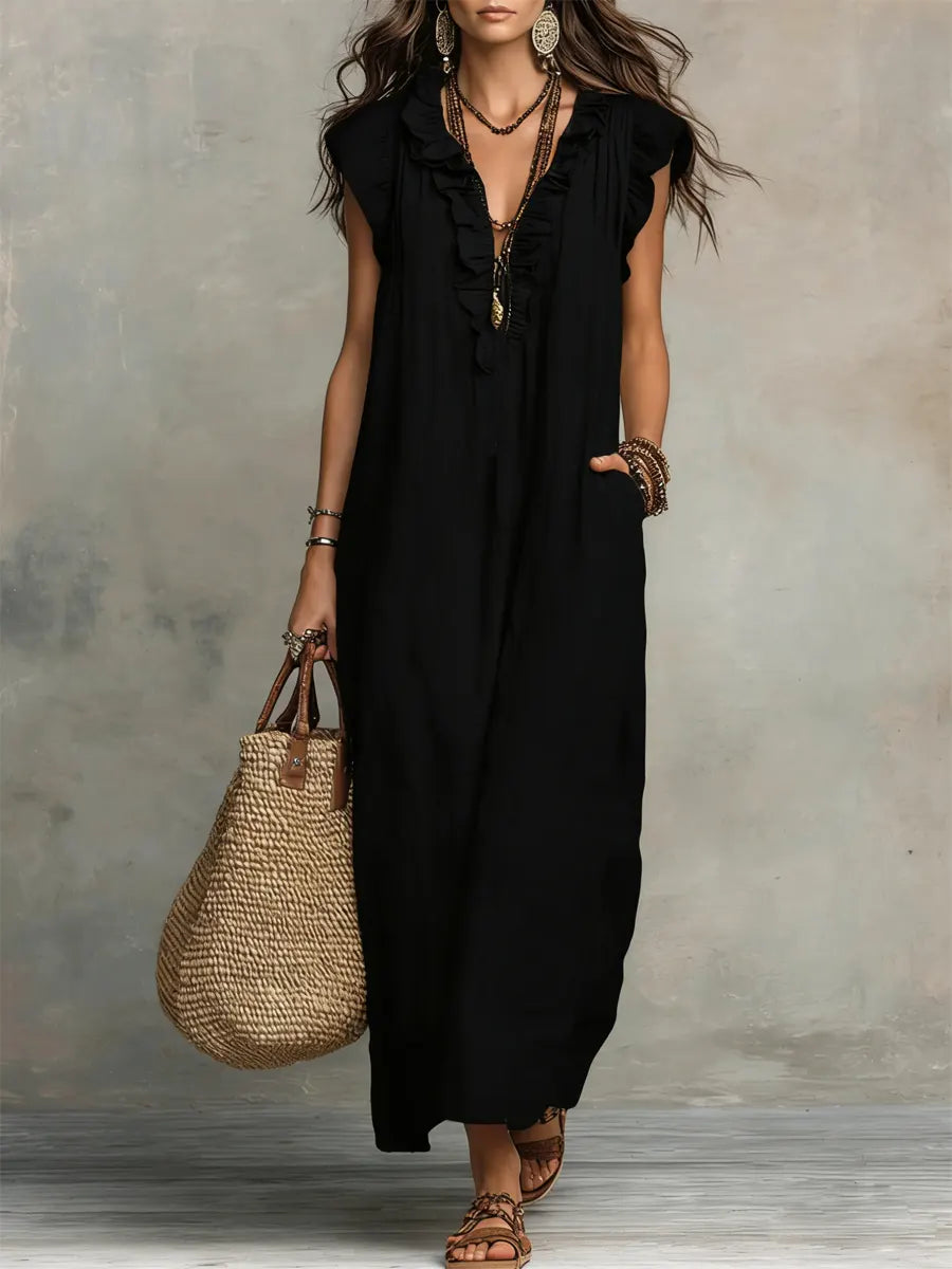 Casa Marbella™ | Vestido Largo Camélia de Estilo Bohemio